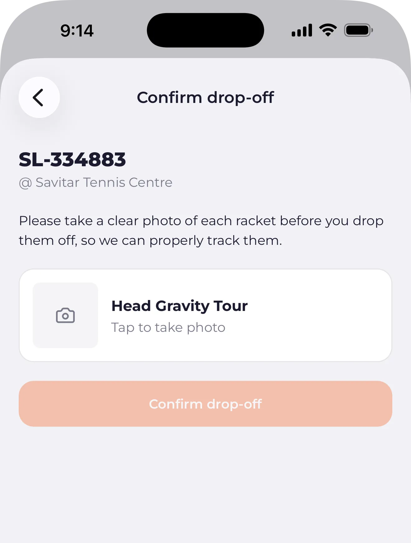 Hub drop off screenshot