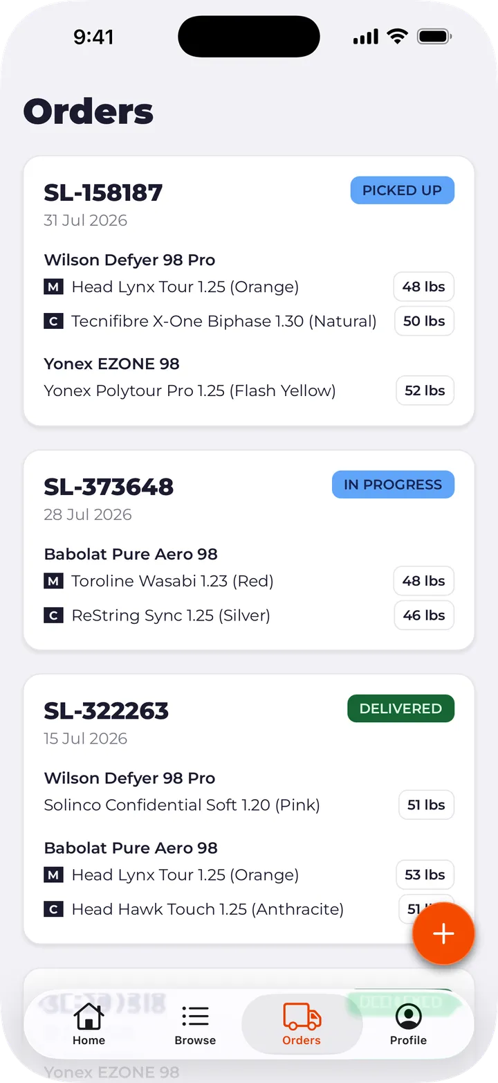Reference your full order history.